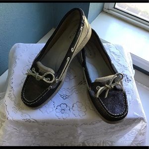 Women’s Black Sperry Angelfish Sparkle Shoes Size 8